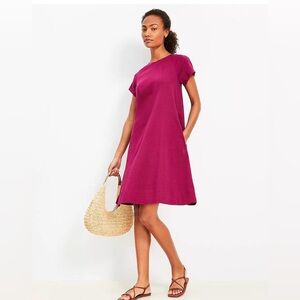 LOFT Fuchsia Seamed Mini Pocket Dress Size M NWT